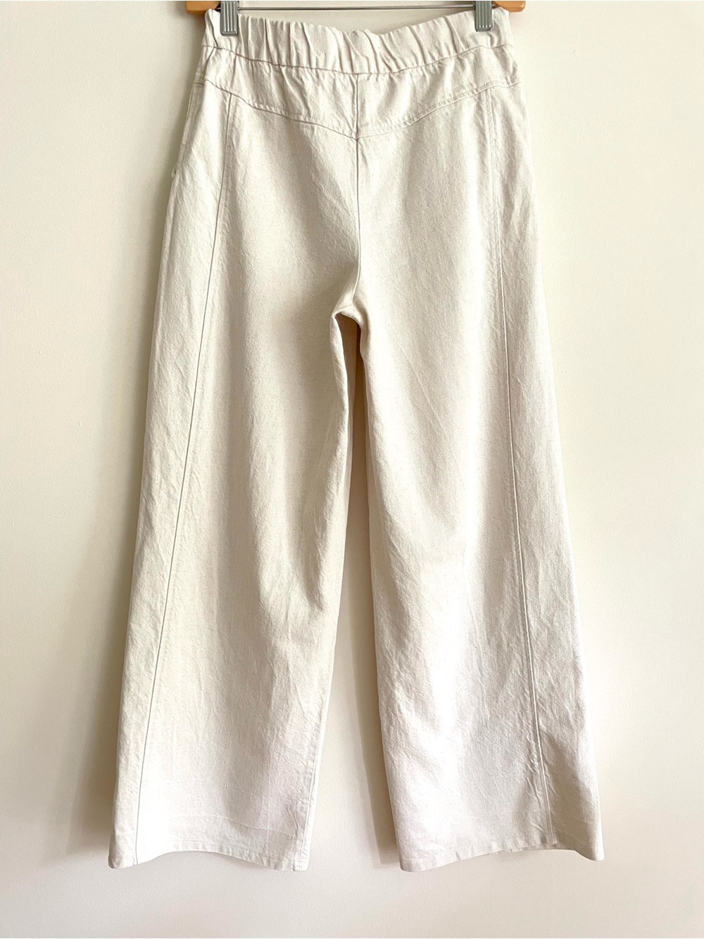 ZARA Cotton Linen High Rise Wide Leg Pant Beige (Altered) - Picture 2 of 11